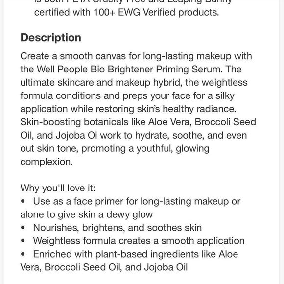 🌻 W3LL PEOPLE BIO BRONZING priming serum New FullSz - Picture 7 of 7